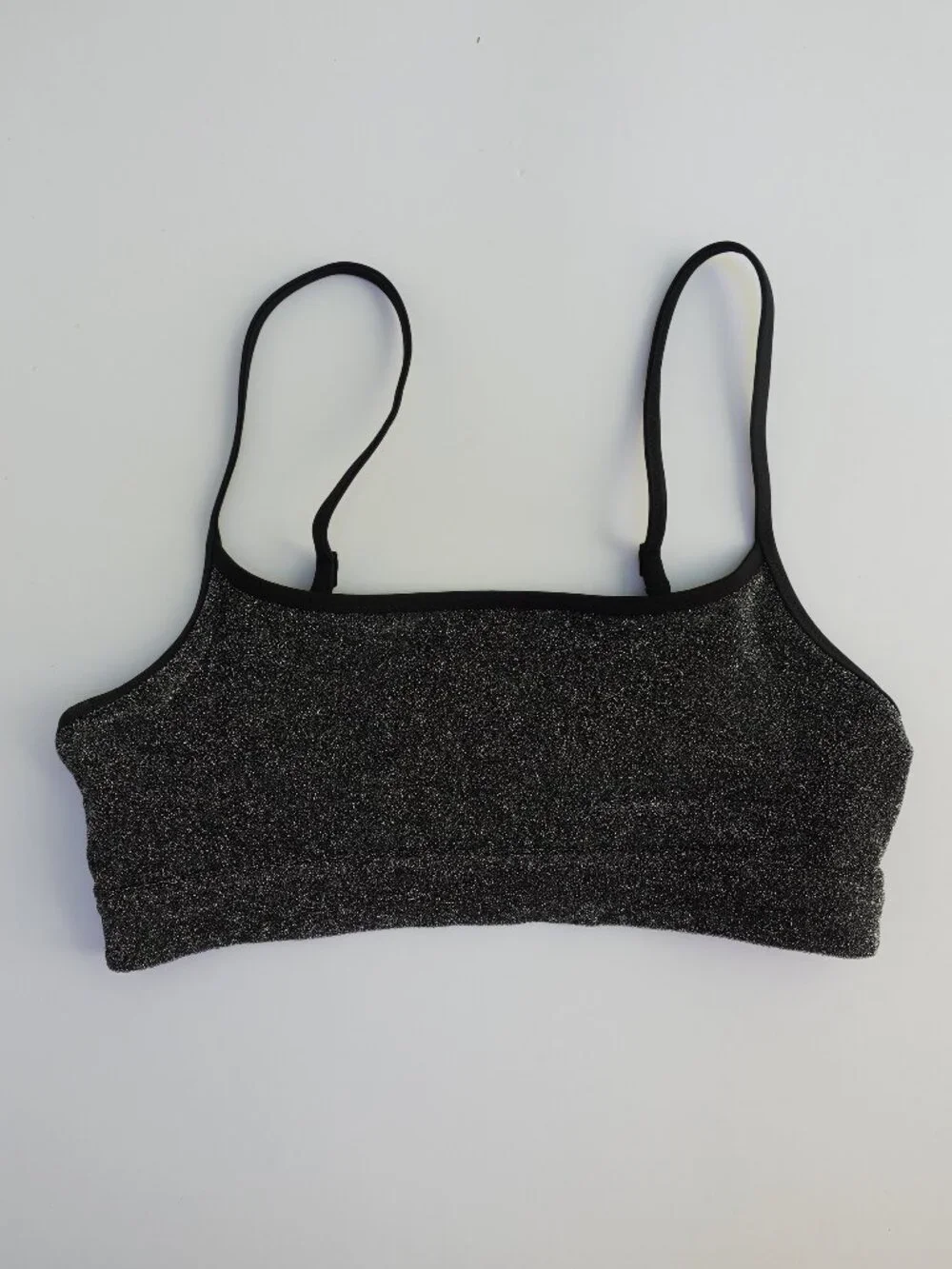 Women's Aerie Sparkle Straight Scoop Bikini Top beach swim summer wear NWT $39